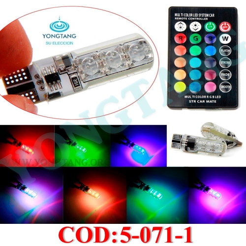 RGB LED T10 FOCO CON CONTROL